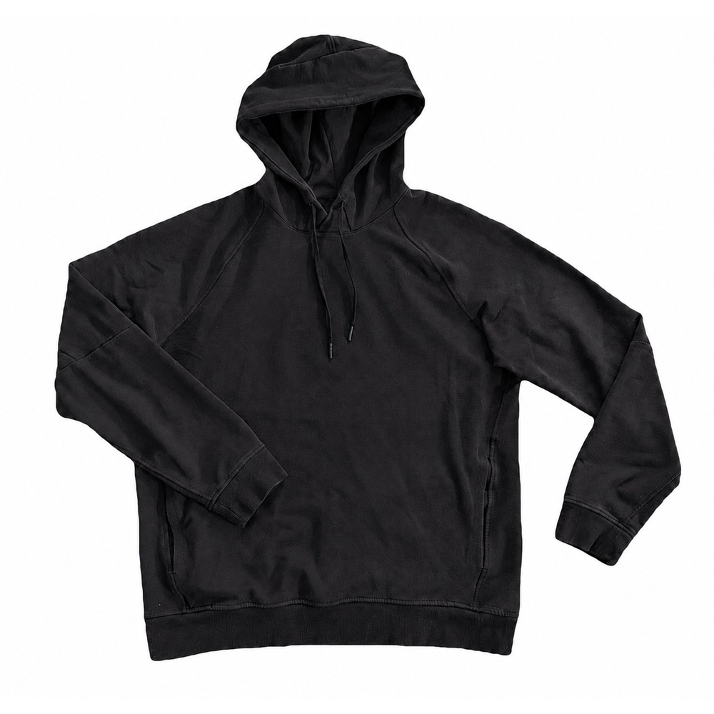 Lululemon City Sweat Pullover Hoodie Men Large Black French Terry Raglan Sleeve